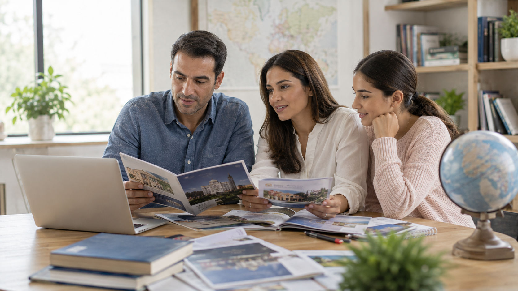 Parents comparing different international school curriculum options